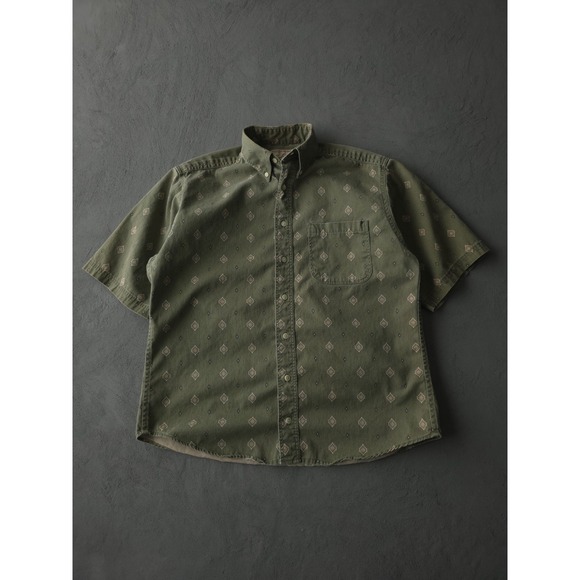 Woolrich Other - Vintage 2000s Woolrich Green Southwestern Short Sleeve Button-Down Shirt M